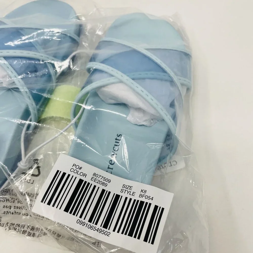 J Crew Crewcuts‎ Little Girl K8 Slip On Pool Clear Jelly Sandals in Blue $45 214